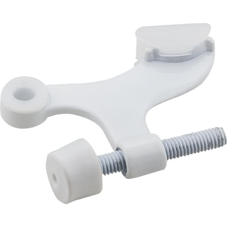 Hardware Resources Hinge Pin Door Stop with Self-Adjusting Pad -  White DS01-WH